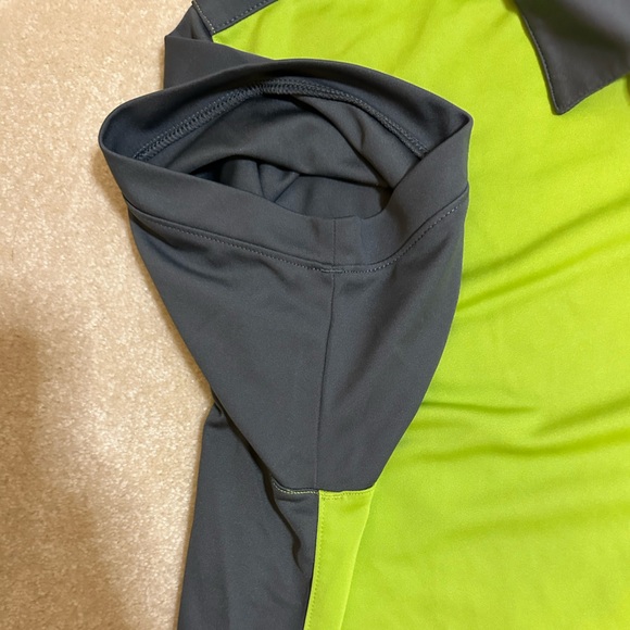 Nike Golf Mens‎ Dri Fit Short Sleeve Golf Polo Neon Green Gray Size XLarge - Picture 5 of 11